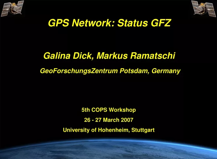 gps network status gfz galina dick markus