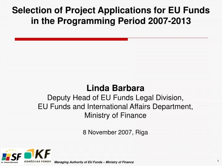 selection of project applications for eu funds