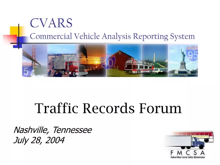 cvars commercial vehicle analysis reporting system