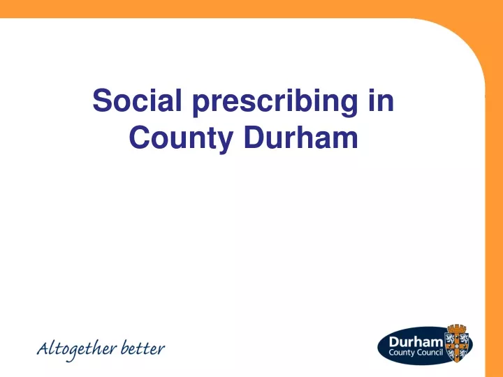 social prescribing in county durham