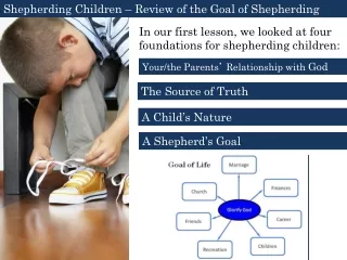 In our first lesson, we looked at four foundations for shepherding children: