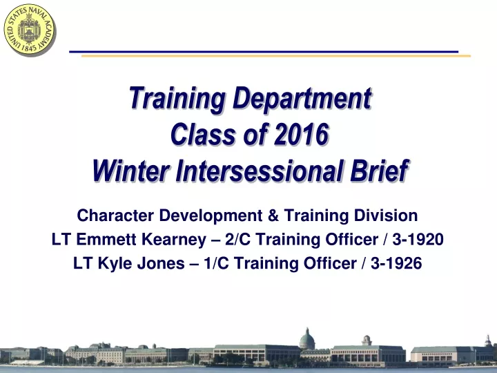 training department class of 2016 winter intersessional brief