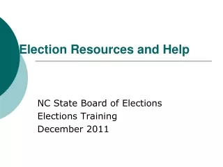 Election Resources and Help