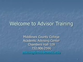 Welcome to Advisor Training