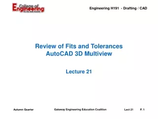 Review of Fits and Tolerances AutoCAD 3D Multiview