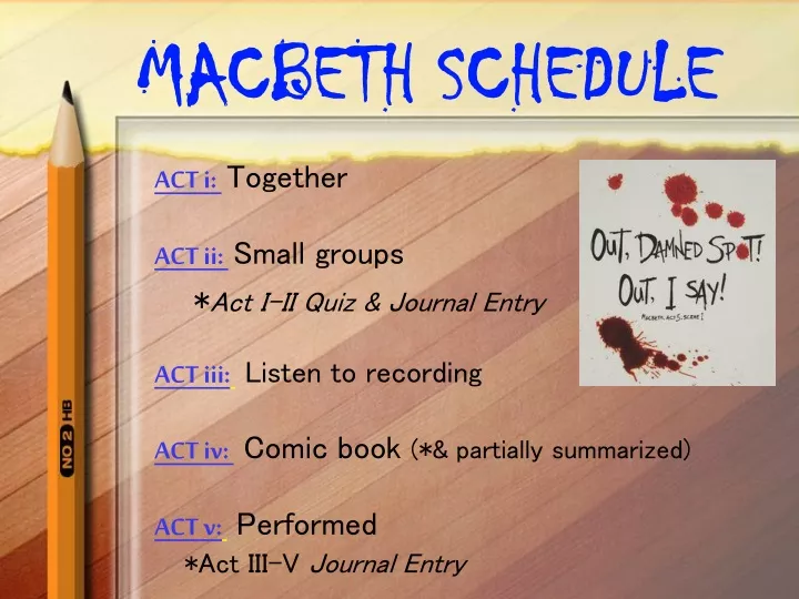 macbeth schedule