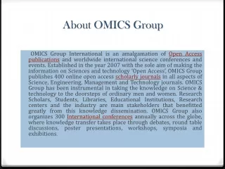 About OMICS Group