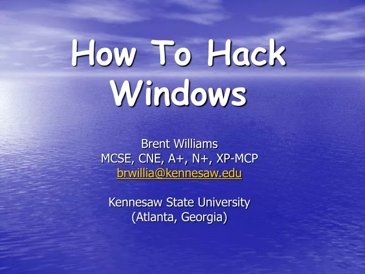 how to hack windows