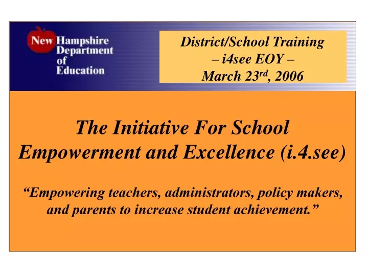 district school training i4see eoy march