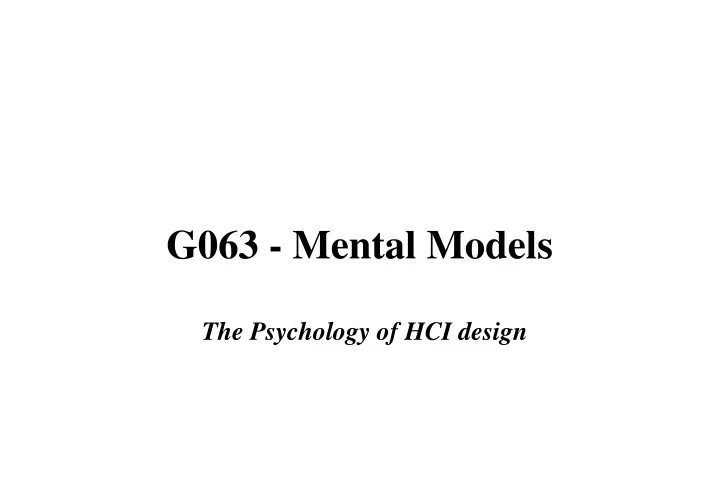 g063 mental models