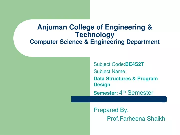 anjuman college of engineering technology computer science engineering department
