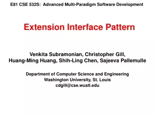 E81 CSE 532S:  Advanced Multi-Paradigm Software Development