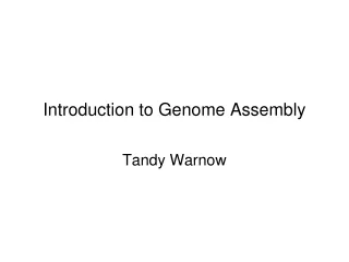 Introduction to Genome Assembly