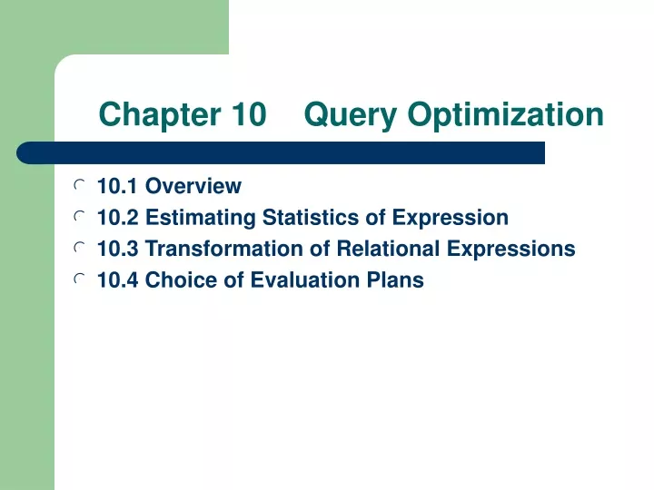 chapter 10 query optimization