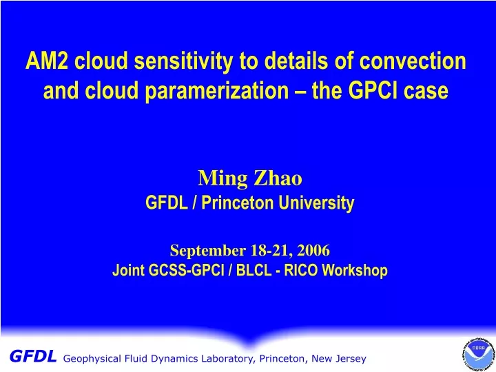 am2 cloud sensitivity to details of convection and cloud paramerization the gpci case