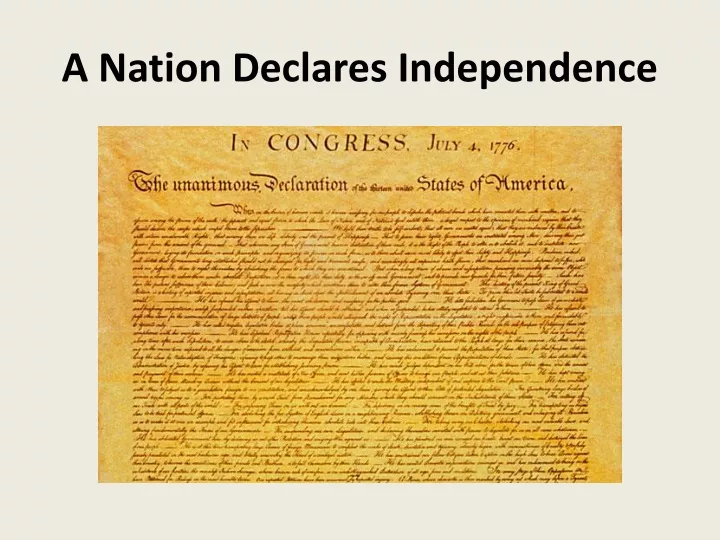 a nation declares independence