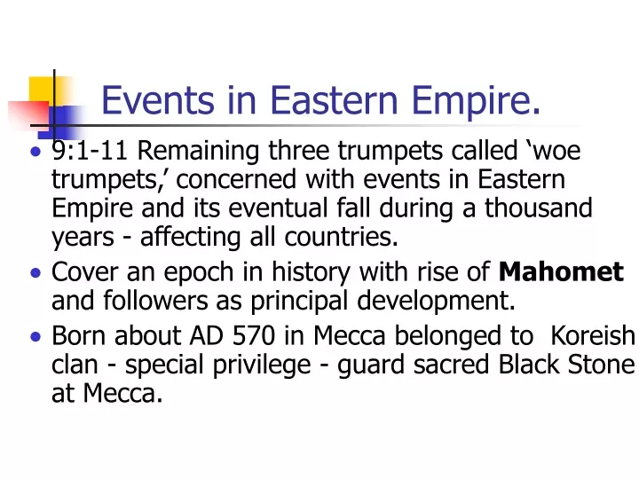 events in eastern empire