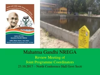 Mahatma Gandhi NREGA Review Meeting of  Joint Programme Coordinators
