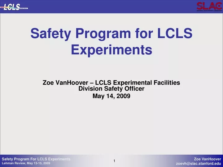 safety program for lcls experiments