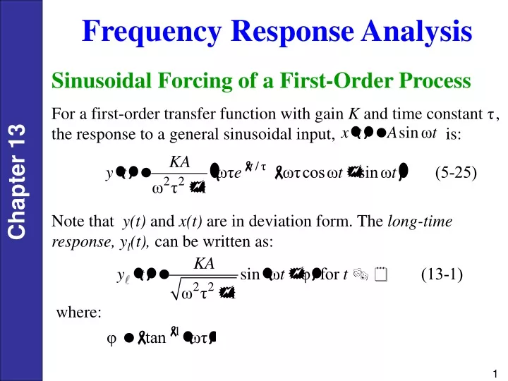 sinusoidal forcing of a first order process