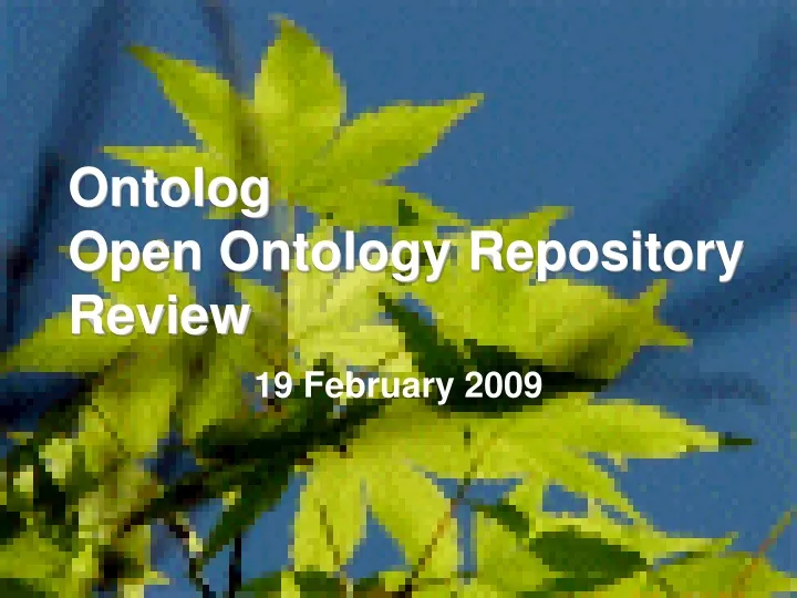 ontolog open ontology repository review