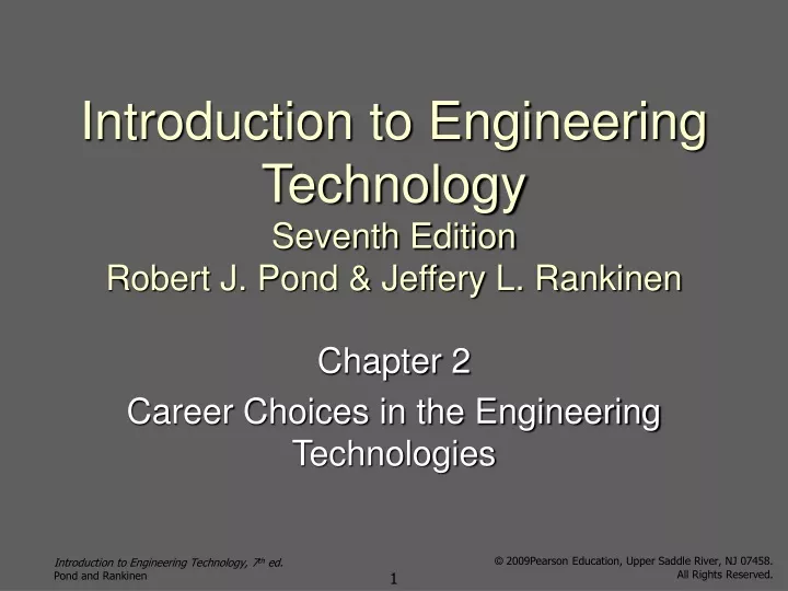 introduction to engineering technology seventh edition robert j pond jeffery l rankinen