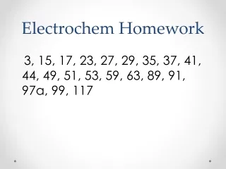Electrochem Homework
