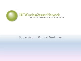 Supervisor:  Mr.  Hai Vortman