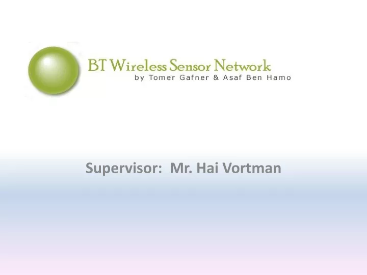 supervisor mr hai vortman