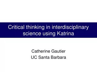 critical thinking in interdisciplinary science using katrina