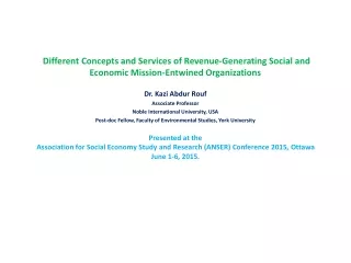 Dr. Kazi Abdur Rouf Associate Professor Noble International University, USA