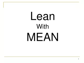 Lean With MEAN