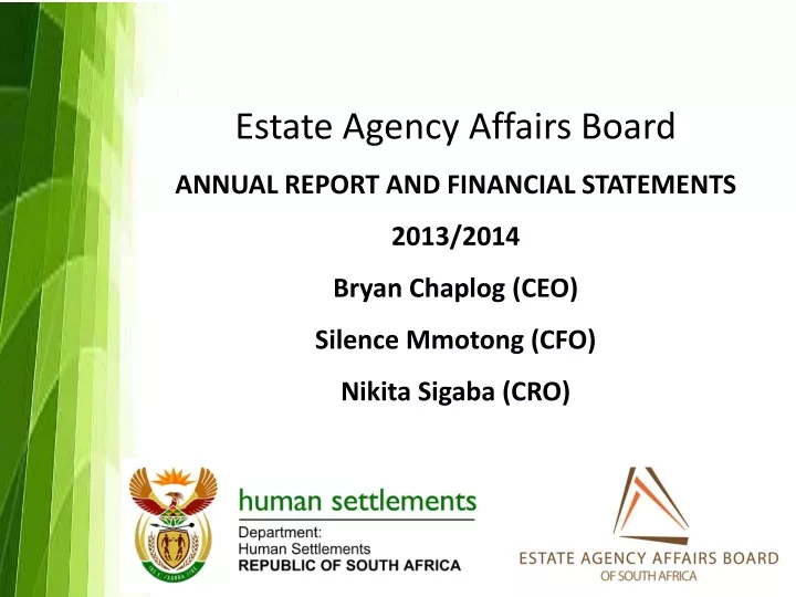 estate agency affairs board annual report