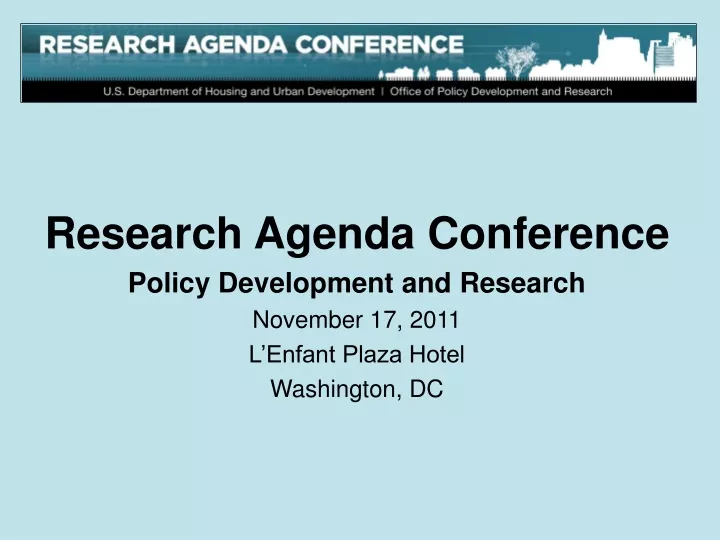 research agenda conference policy development