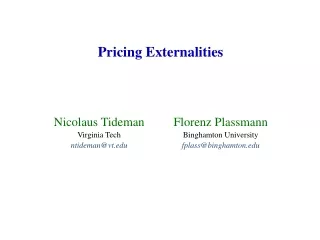 Pricing Externalities