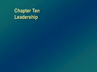 Chapter Ten Leadership