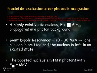 Nuclei de-excitation after photodisintegration