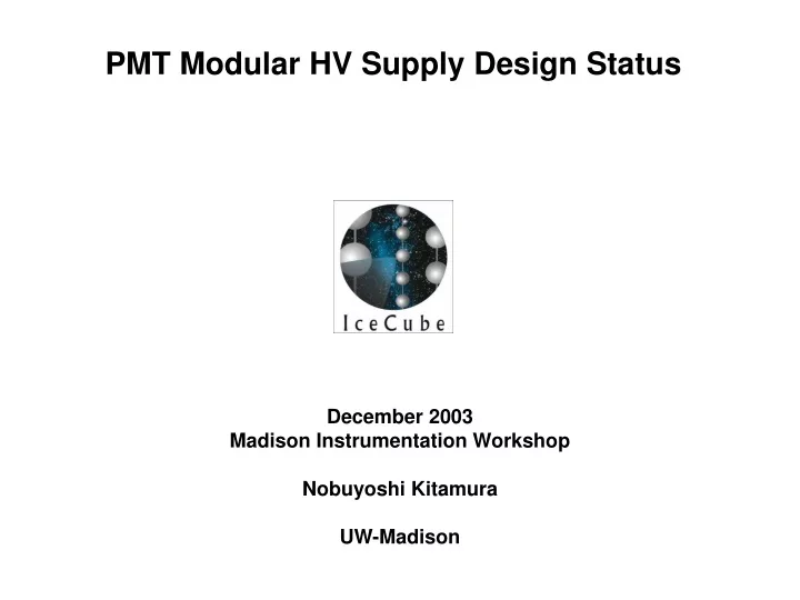 pmt modular hv supply design status