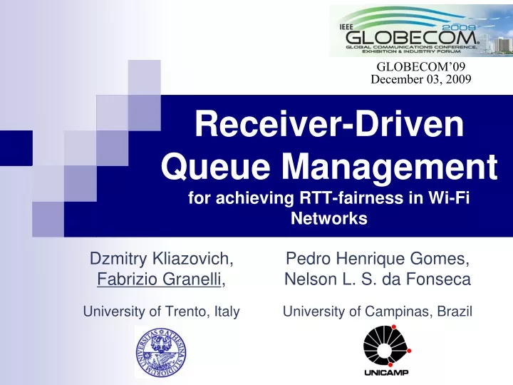 receiver driven queue management for achieving rtt fairness in wi fi networks