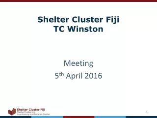Shelter Cluster Fiji TC Winston