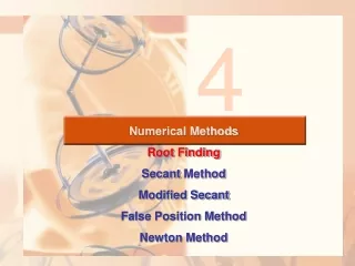 Numerical Methods Root Finding Secant  Method Modified Secant False Position Method Newton Method