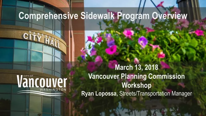 comprehensive sidewalk program overview