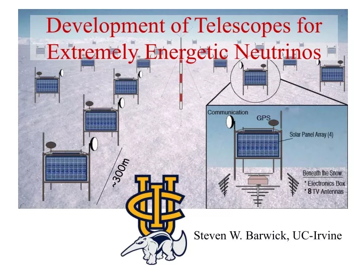 development of telescopes for extremely energetic neutrinos