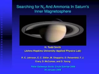 Searching for N 2  And Ammonia In Saturn's Inner Magnetosphere