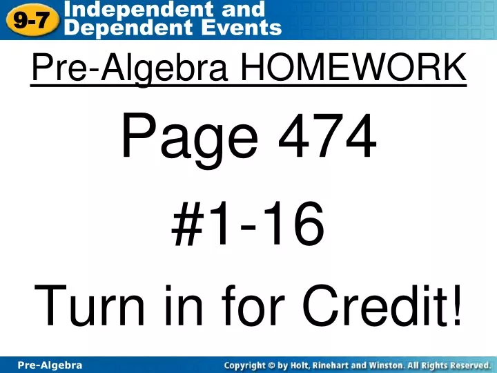 pre algebra homework