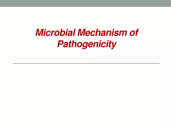 microbial mechanism of pathogenicity