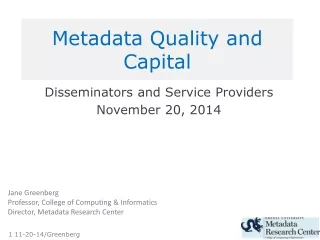 Metadata Quality  and  Capital
