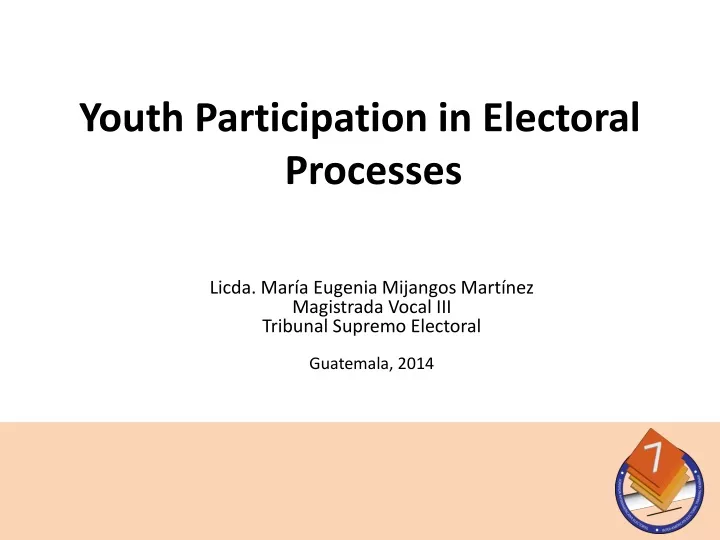 youth participation in electoral processes