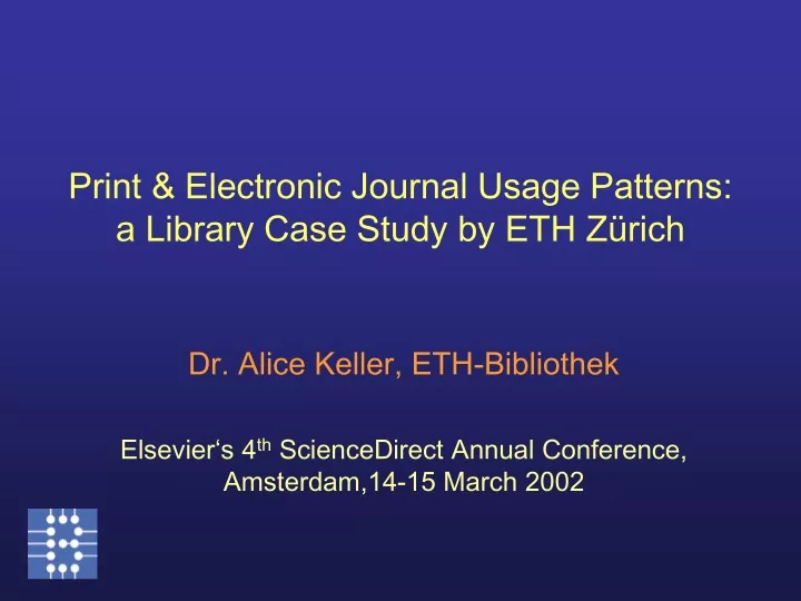 print electronic journal usage patterns a library case study by eth z rich