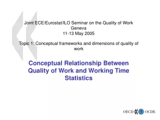 Joint ECE/Eurostat/ILO Seminar on the Quality of Work Geneva 11-13 May 2005
